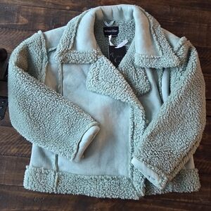 Cozy Faux Suede And Sherpa Jacket